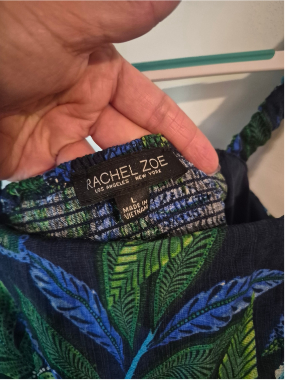 Women's Rachel Zoe Crop Top Size L Blue Green Floral Print - Picture 4 of 9